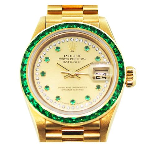 rolex watch with emeralds|all diamond rolex watches.